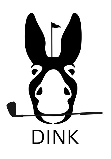 Dink Logo – Donkey with golf club and flag